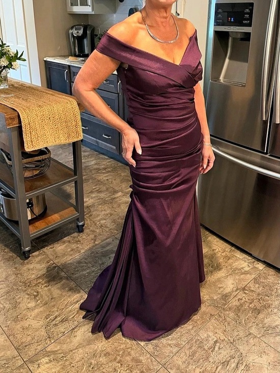 Xscape Dresses & Skirts - Xscape Off-the-Shoulder Scuba Mermaid Gown Purple Size 8